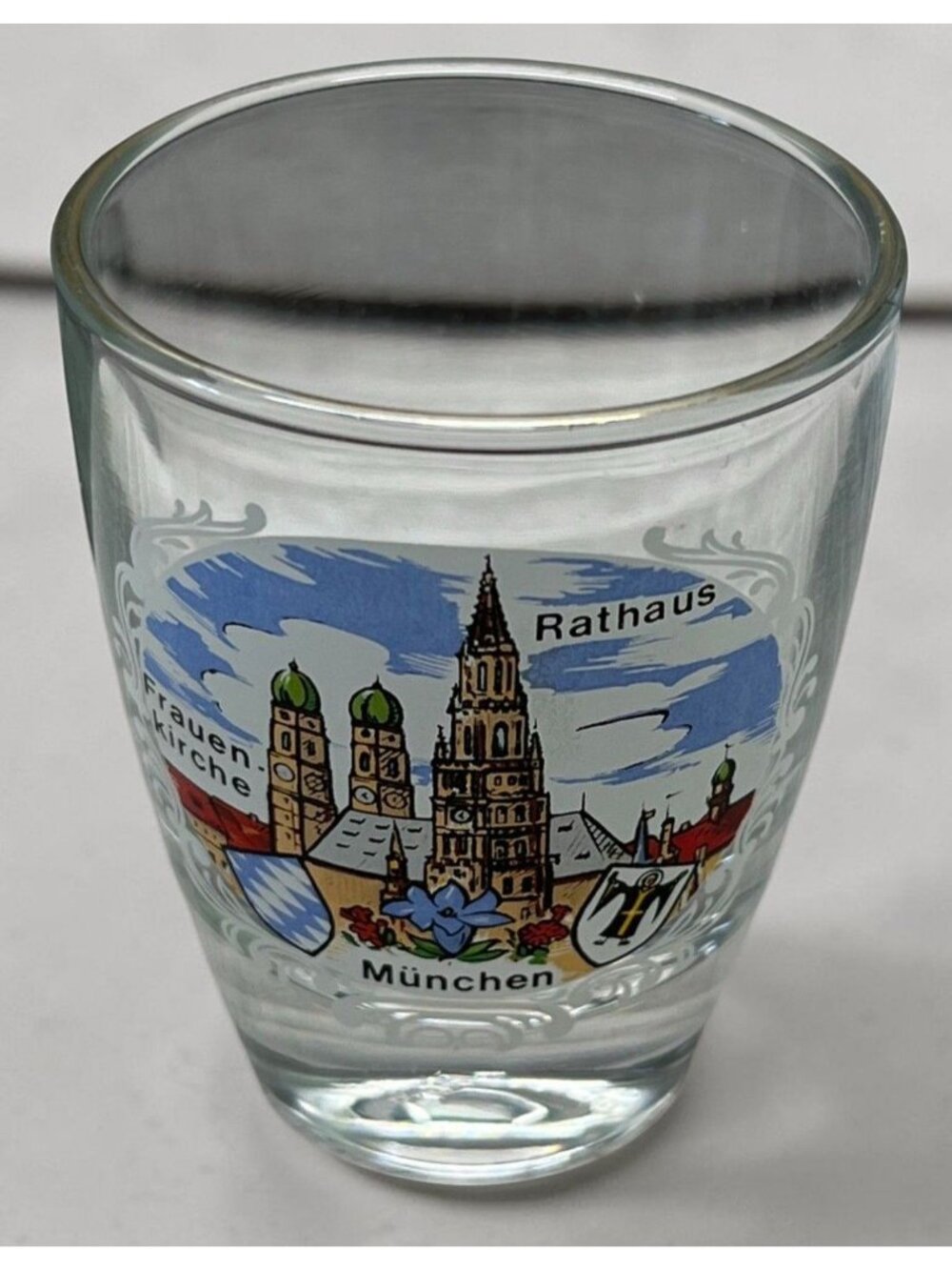 Munich Germany Shot Glass Travel Landmarks Souvenir Rathaus Frauenkirche Munchen